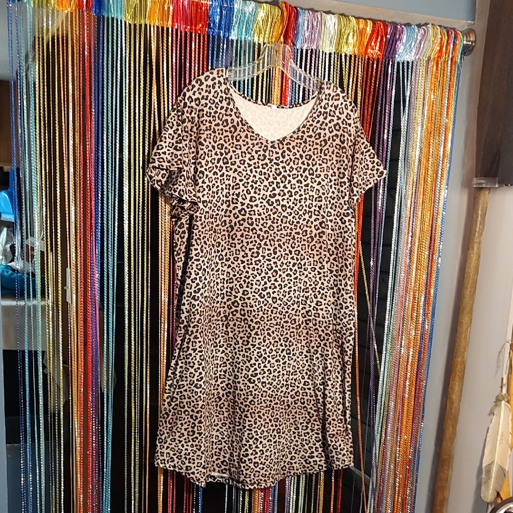 Leopard Print Women's Pajama Dress
